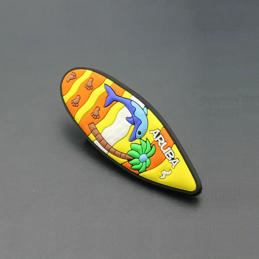 Caribbean Sea ARUBA туристический сувенир 3D резиновая Милая доска для серфинга магнит на холодильник домашний декор