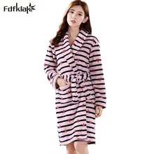 Коралловый флис и фланель зимний женский халат мультфильм печати толстые теплые халаты Женская домашняя одежда ночное платье