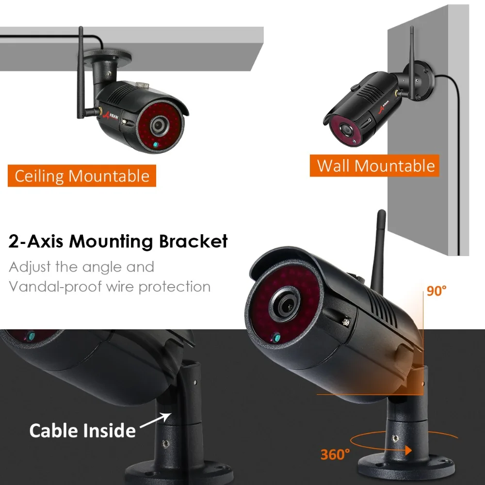  ANRAN 1080P 8CH sistema de cámara de seguridad para el hogar Cámara WiFi IP de visión nocturna al a