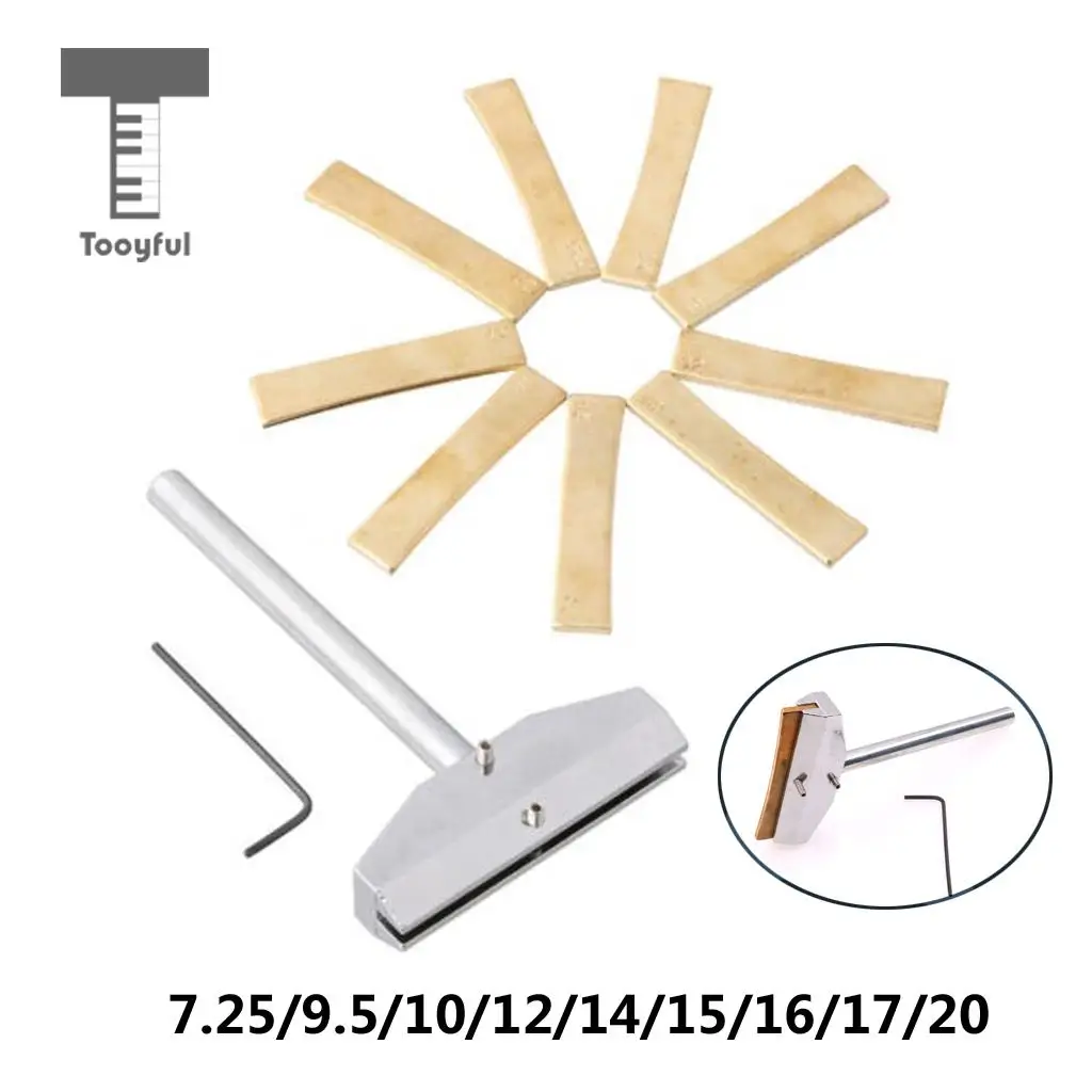 Guitar Repair Tool Set 9pcs Brass Fingerboard Fretboard Press Caul Insert+L Shaped Wrench