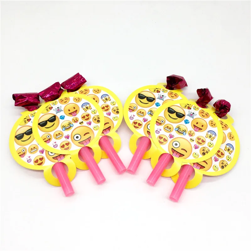 

Hot Sale Emoji Blowout 6Pcs/Lot Kid Birthday Party Cartoon Funny Whistles Blowing Dragon Family Party Baby Shower Party Supply