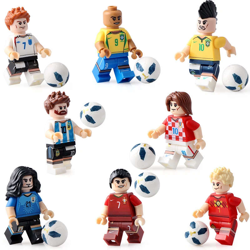 2018 Football Player Figure Spartak Moscow Argentina Player team Building Blocks Sets Bricks Model Kids Toys Compatible Legoings