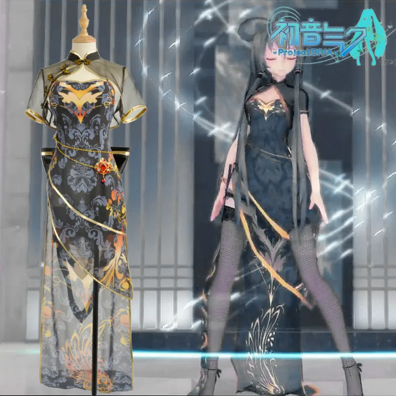 Cos TDA костюм для косплея Cheongsam VOCALOID MIKU Tda Append Miku Luka Haku MMD китайское платье девочек Qipao