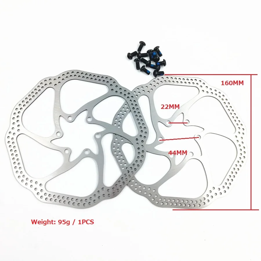 Комплекты одежды из 2 пар из высококачественной нержавеющей стали Велосипедный тормозной диск диаметром 160 мм 24 винты для BB5 и BB7 AVID