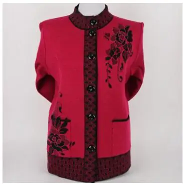 

2017 Autumn Women Knit cardigan set auger Sweaters Long-Sleeved Fashion Casual High Quality Middle-Aged And Old Women Sweater