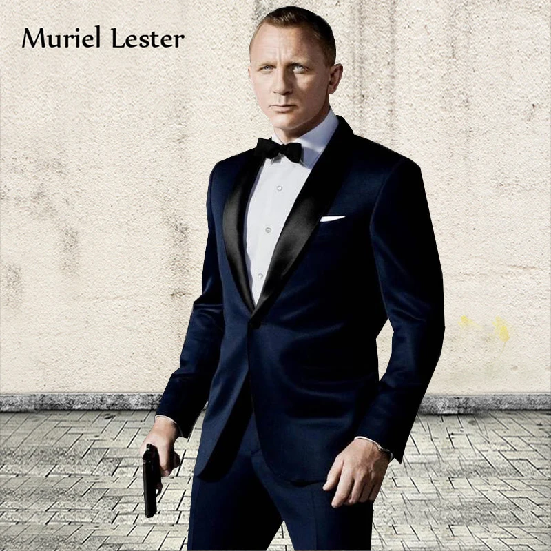 ML 64 2018 fumar masculino trajes de hombre chaquetas azul