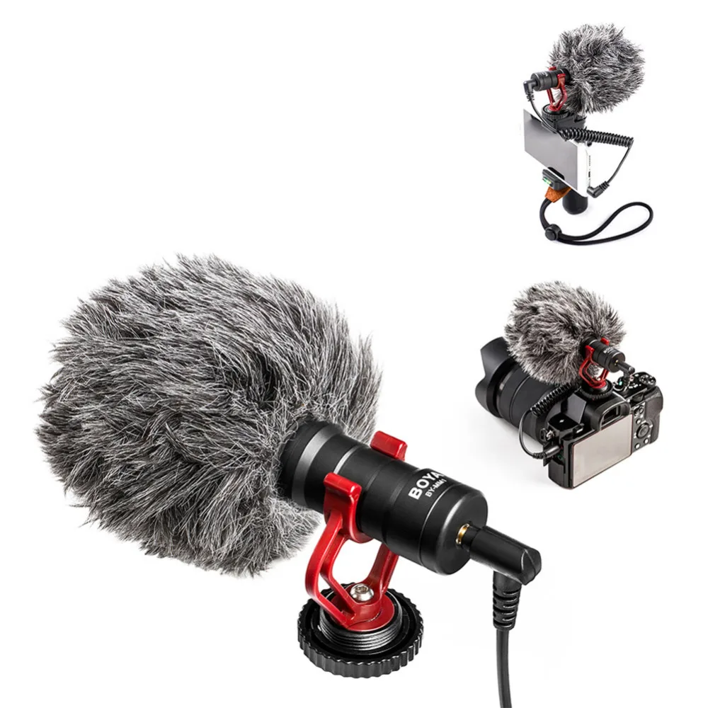 

BOYA BY-MM1 Professional Condenser Microphone for Camera with Wind Protection for Smart Phone Macs Audio Recorders