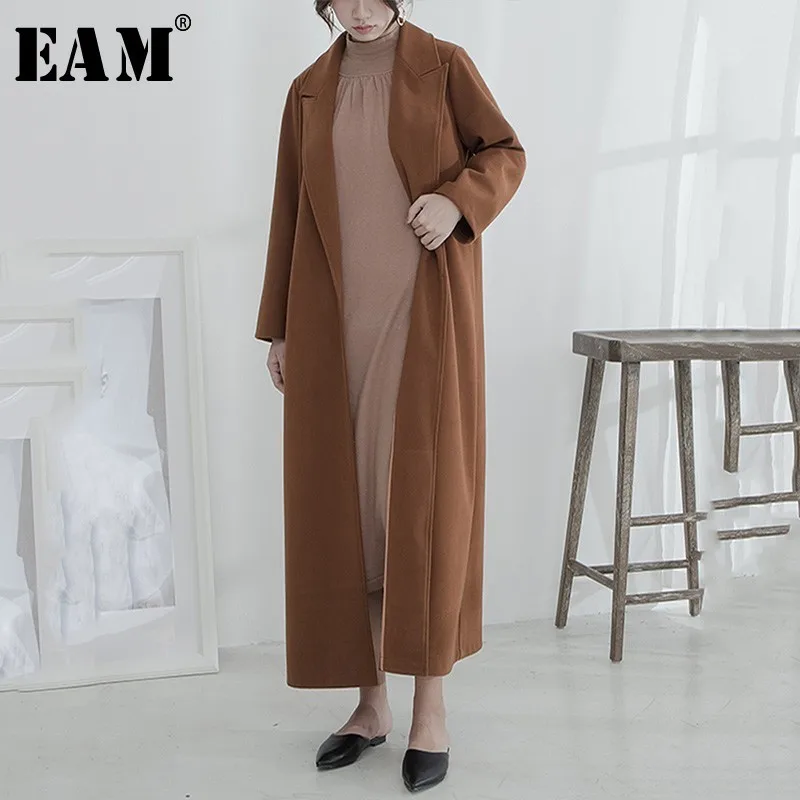 Mode Vintage Ouvert Parkas 2019 Lâche Manteau Manches Collar Pleine Sitich Femmes eam Printemps down caramel Apricot Long Nouveau Color Color Turn Ob559 Marée vaZqztwC