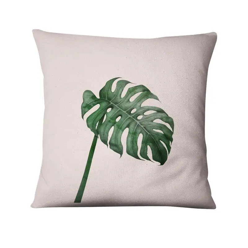 grey cushions Tropical Palm Leaf Digital Printed Pillowcase Green Plant Cushion Decorative Pillow Home Decor Sofa Throw Pillow 45*45cm large floor cushions Cushions