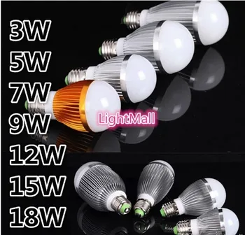 

3W 5W 7W 9W 12W 15W 18W LED B22 Globe LED Bulb Light Lamp High brightness 85-265V Cold white/warm white Free Shipping