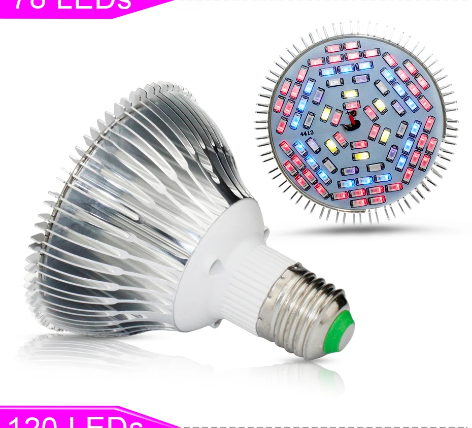 Лампа для выращивания полного спектра Fitolampy 10 Вт 30 Вт 50 Вт 80 Вт E27 Светодиодный лампочки для теплиц SMD 5730 Фито лампы для растений рассада