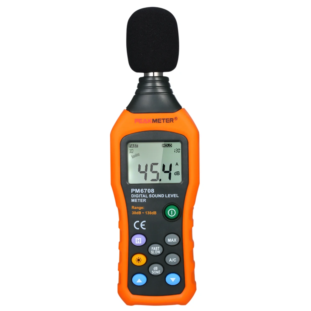 PEAKMETER Высокая точность ЖК-цифровой Noisemeter уровень звука децибел метр 30-130dB