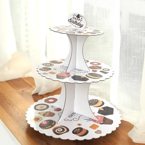 

Three Layers Of Paper Cake Rack Multi Style Design Dessert Tray Wedding Birthday Party Baking Tools Household Products