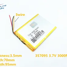 3 линии литра энергии батарея 357095 3,7 в 3000 мАч 357096(полимерный литий-ионный аккумулятор) литий-ионный аккумулятор для планшетных ПК 7 дюймов MP3