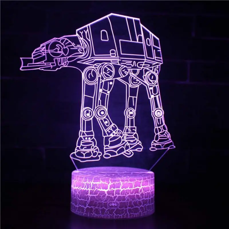 Светильник King Star Wars Master Yoda Darth Vader R2D2 Death BB8 Trek Millennium X Fighter 7 цветов 3D оптический