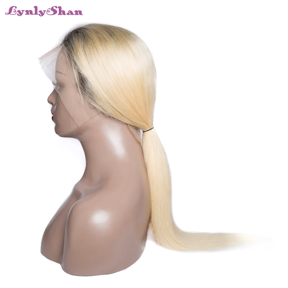 Долго плотность 150% Remy Малайзия Прямо Синтетические волосы на кружеве парик 1B 613 Ombre блондинка Цветной предварительно выщипать кружева