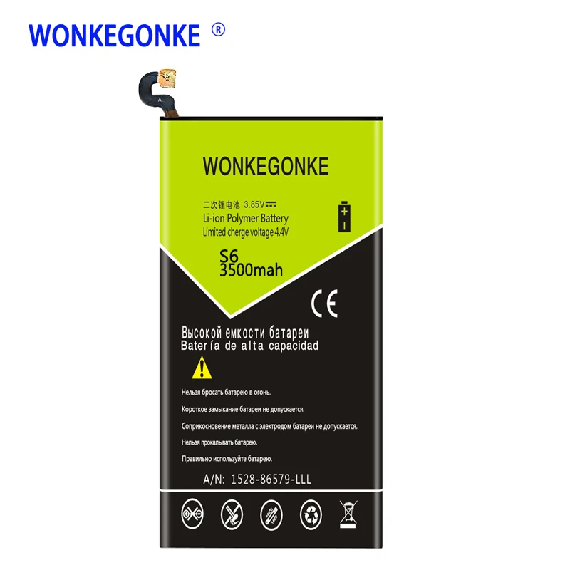 Аккумулятор WONKEGONKE для Samsung Galaxy S6 G920 G920F G920i G9200 G9208 G9209|Аккумуляторы мобильных