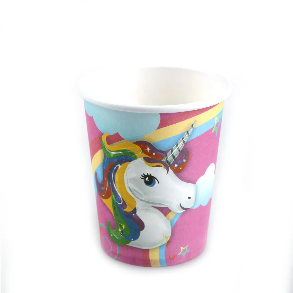 10pcs/lot Cartoon Party Unicorn Paper Cups Disposable Party Supplies Wedding Kids Birthday Party Decoration Supplies