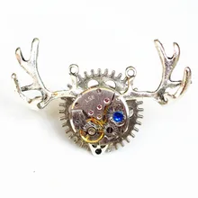 steampunk gothic deer elk antler gear watch parts adjustable one ring men women boy girl antique vintage handmade jewelry party