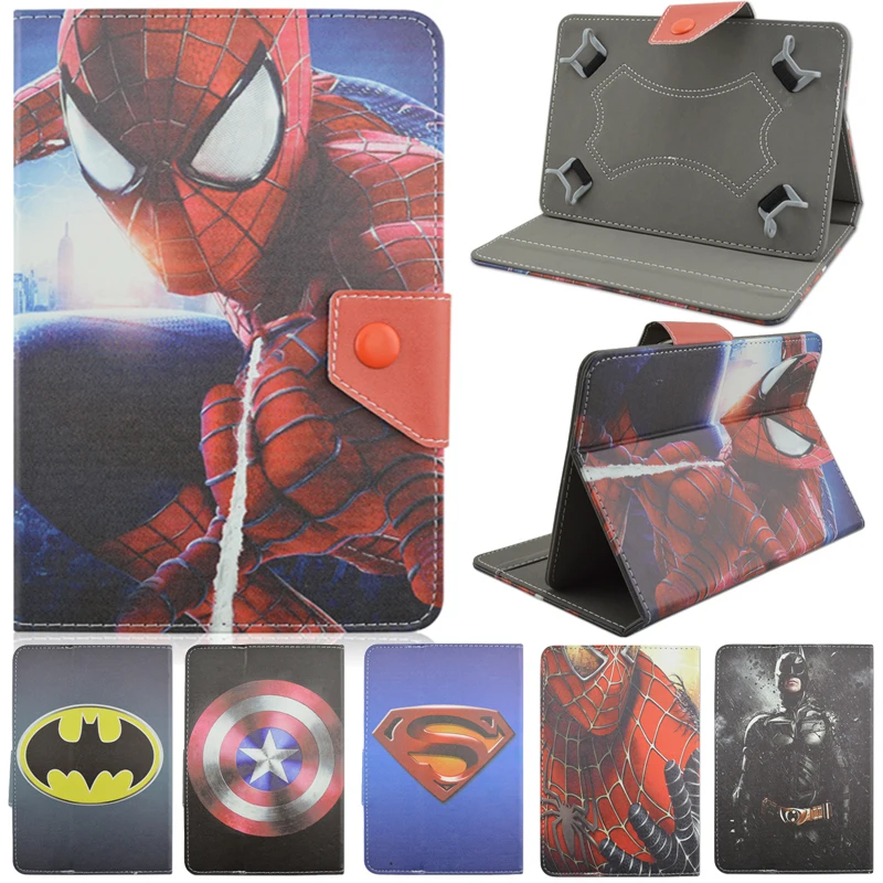 Buy Universal PU Leather Stand Case Cover Spiderman Batman Superman For