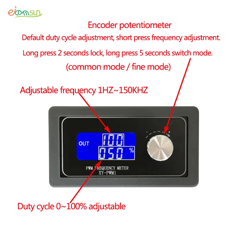 Генератор сигналов PWM частота импульсов рабочий цикл регулируемый модуль ЖК-дисплей Дисплей 1Hz-150Khz 3,3 V-30 V PWM борту модуль ручная ручка