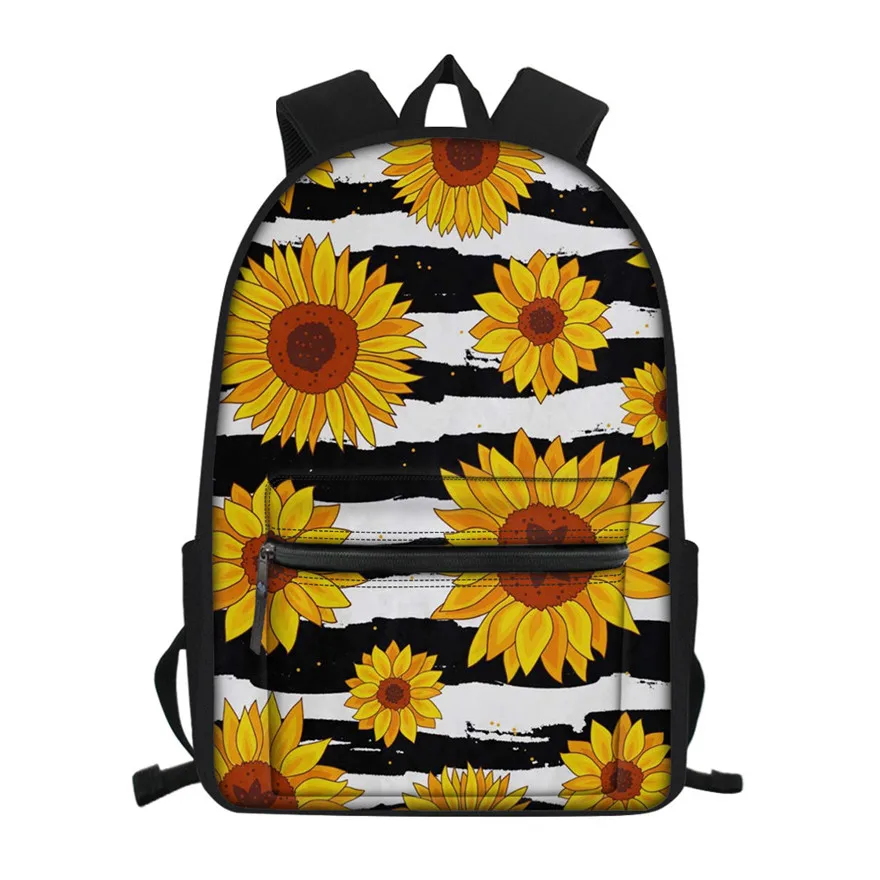 FORUDESIGNS/сумки на плечо для женщин, с принтом подсолнухов, школьные сумки для подростков, школьный рюкзак для подростков, Детская сумка с цветочным принтом - Цвет: P5917Z58