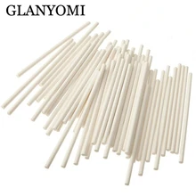 100 шт. палочки для леденцов поп-палочки для торта 4 дюймов или 6 дюймов Белые Палочки для шоколада, сахара, конфет, леденец DIY инструмент для изготовления форм