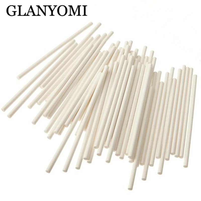 

100 Pieces Lollipop Sticks Cake Pop Sticks 4 inch or 6 inch White Sticks For Chocolate Sugar Candy Lollipop DIY Mold Tool