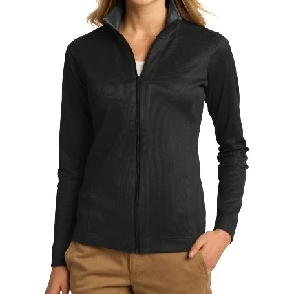 Port Authority L805 Ladies Vertical Texture Full-Zip Jacket Black & Iron Grey - 4XL (1)