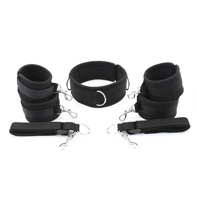 Thierry Crimson/black Tied Ultimate Bondage Kit,blindfold, Ball Gag,  Collar, Wrist And Ankle Cuffs, Paddle Spanking Sex Toys - Adult Games -  AliExpress