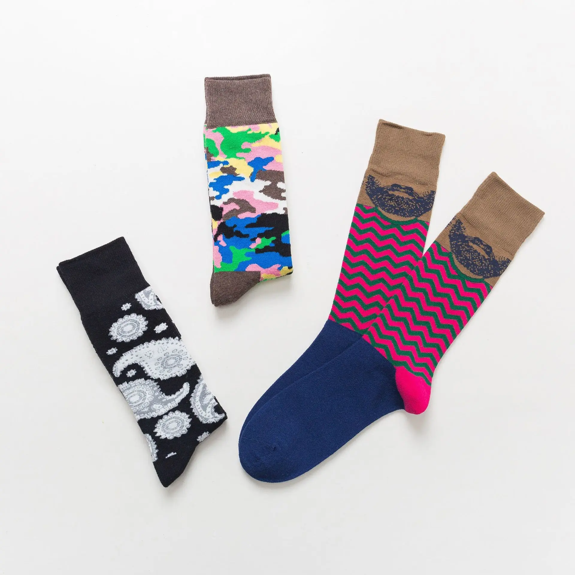 PEONFLY/1 пара забавных носков для мужчин, деловые повседневные носки из чесаного хлопка, мужские Разноцветные Повседневные носки в стиле