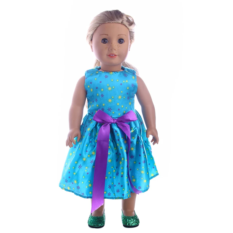 LUCKDOLL Cute Princess Dress Fit 18 Inch American 43cm Baby Doll Clothes Accessories,Girls Toys,Generation,Gift