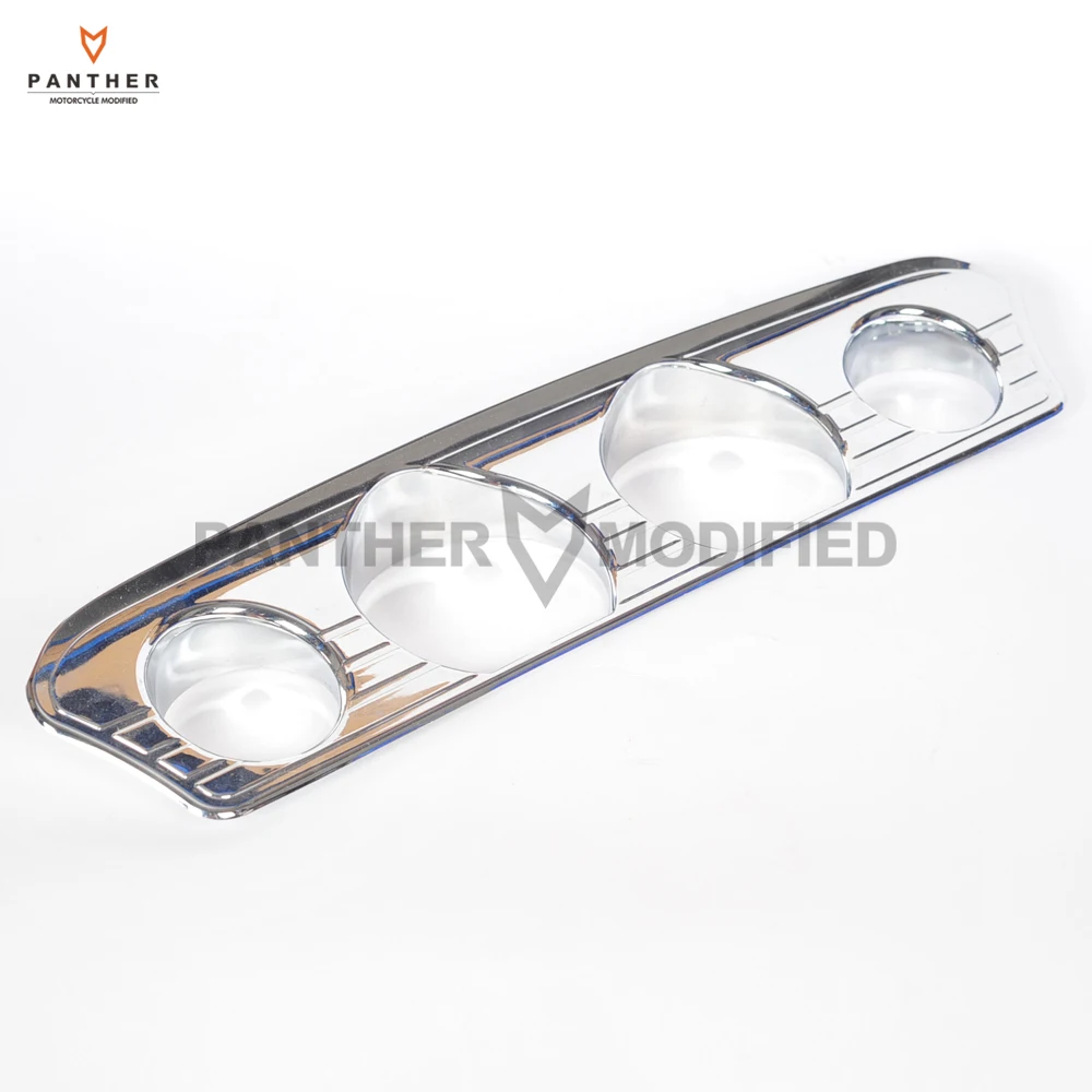 Chrome Motorcycle Tri Line Gauge Trim Speedometer Cover case for Harley