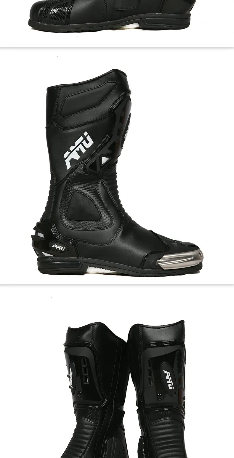 AMU мотоциклетные защитные ботинки для мотокросса, мотокросса, грязи, байкерских ботинок, беговые Водонепроницаемые кожаные ботинки