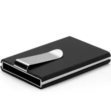 Rfid Blocking Aluminium Slim ID Card Wallet for Men Metal Credit Card Holder Hiqh Quality Automatic Business Card Case With Clip