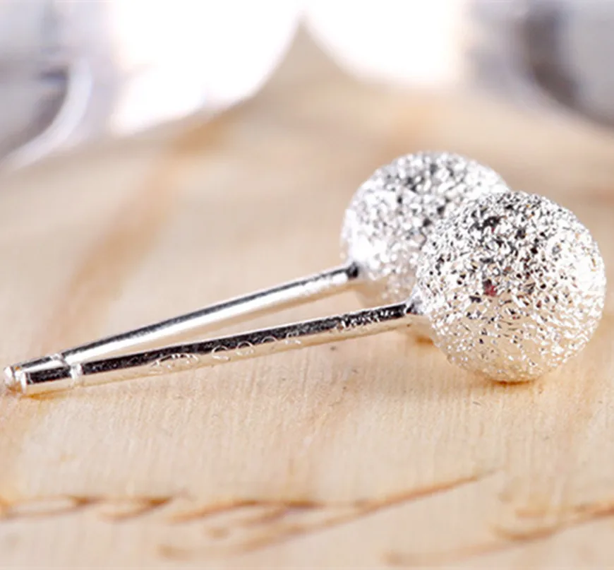 Новинка 2017 модные высококачественные Матовые Круглые серьги из стерлингового