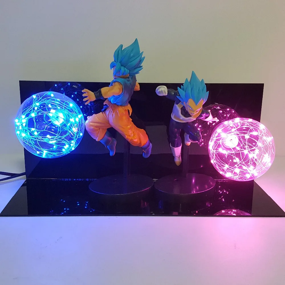 Супер лампочка Goku Vegeta Kamehameha Galick GUN Lamparas Dragon Ball Z Super Saiyan DBZ Светодиодные ночные