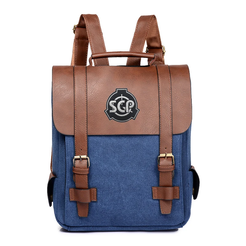 

SCP Foundation Vintage Printing Backpack Canvas School Bags SCP Laptop Backpack Student Bookbag Rucksack Women Travel Bagpack