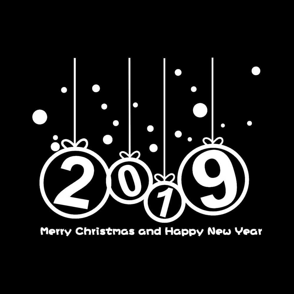 Счастливый новый год 2019 Веселая Наклейка на стену в виде рождественской елки