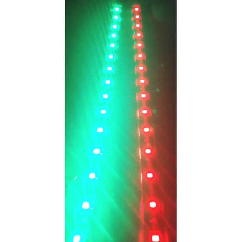 1set 2pcs DC 12V Superbright 3528 15SMD 12" Red & Green LED Navigation Strip Light Waterproof Car Marine Boat Decorative Lamp
