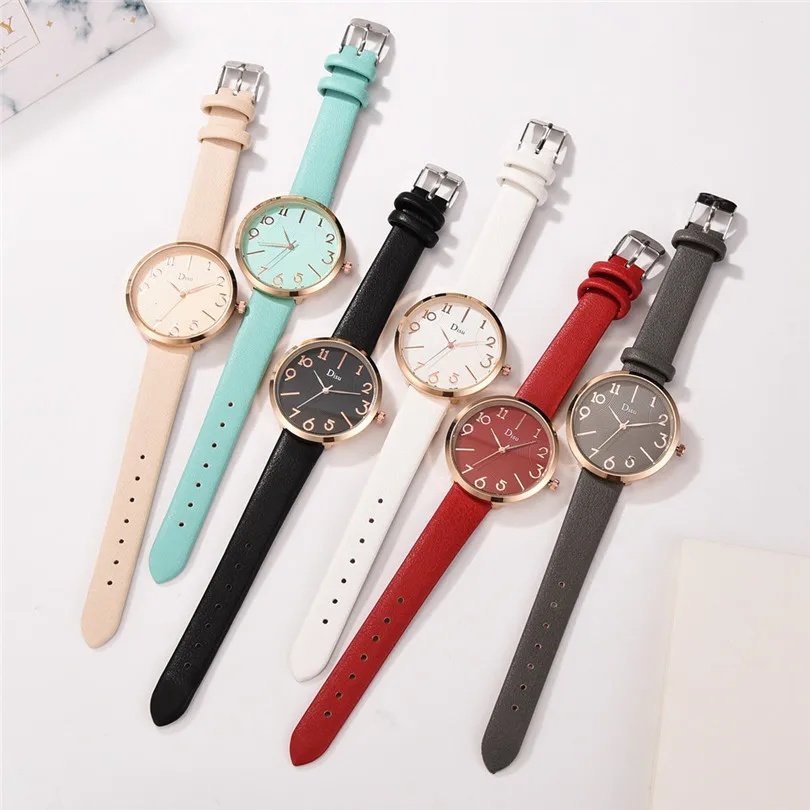 Luxury Fashion Lady Leather Belt Watch Creative Number Analog Quartz Watch Women Watches Bracelet Watch Ladied #4m19 (22)