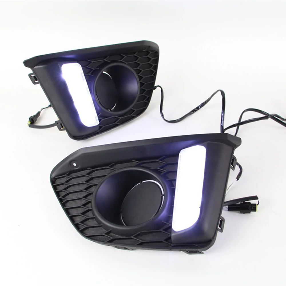 

Car DRL kit for HONDA FIT 2014 2015 Daytime Running light bar fog lamp bulb daylight for auto car fit led drl 12v light