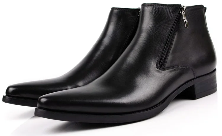 Large size EUR46 black Brown tan blue zipper pointed toe font b mens b font ankle