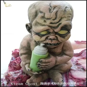 

Soft Latex Horns Skull Knight Decor Baby Ornaments Scary Skeleton Halloween Decoration Skull Bone Party Home Bar Table Decor Toy