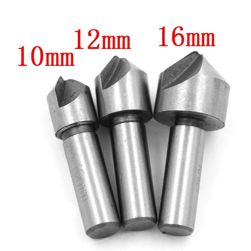 

3pcs/set High Carbon Steel Countersink Bore Set Drill Bit Set Woodworking Boring Chamfer Milling Cutter Router 90 Degree