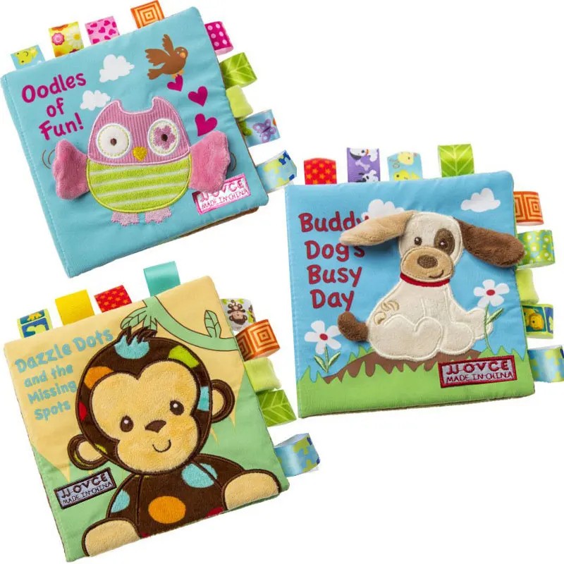 4 типа детский блокнот, Обложка из мягкой ткани Ранние развивающие детские погремушки игрушки развивающее, новорожденного книги для активного отдыха детский подарок