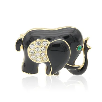 Fashion Women Elephant Brooches Brooch Clip For Scarf Enamel Animals Hijab Pins Personality Jewelry Parure Bijoux Lucky Corsage