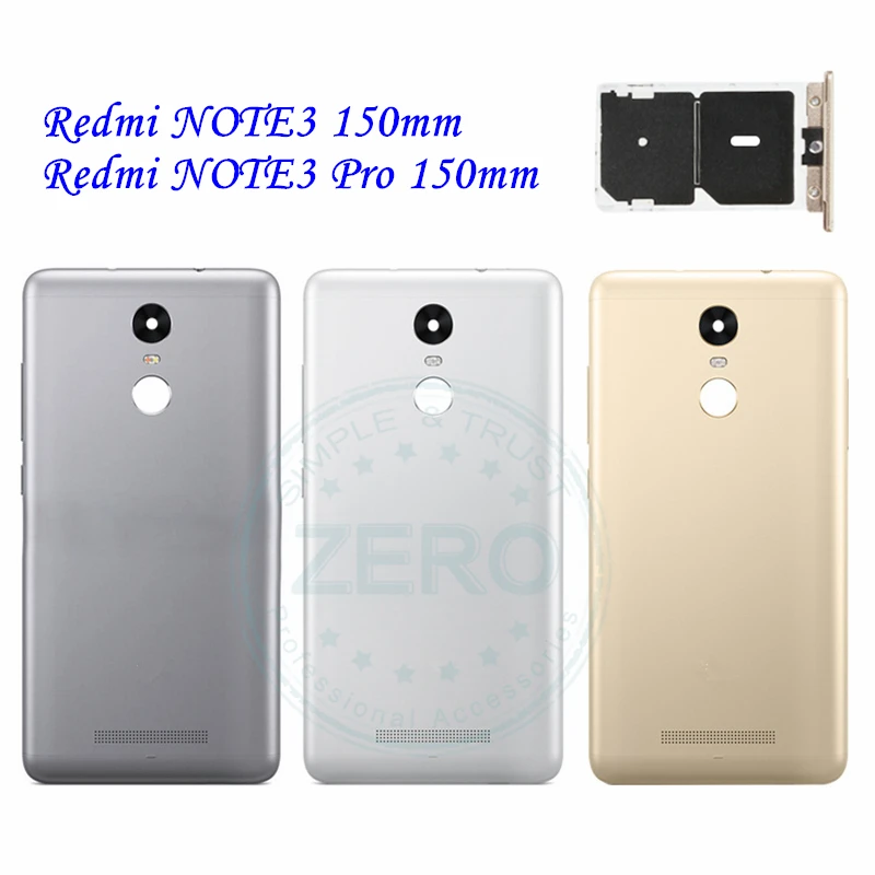 

For Xiaomi Redmi Note 3 Pro Back Battery Cover Metal + SIM Card Holder Redmi Note 3 150mm Rear Housing Battery Door Spare Parts