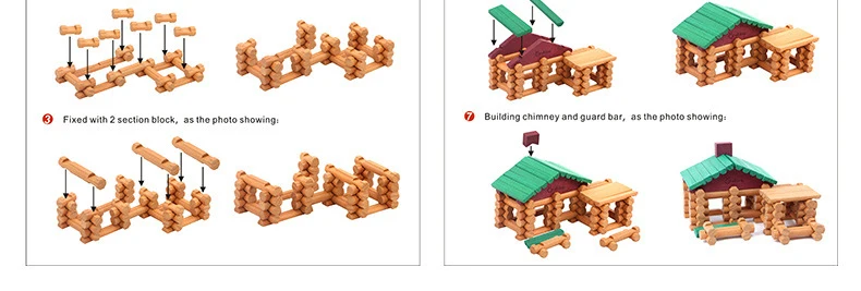 BOHS лес небольшой деревянный строится деревянный Lincoln строительный дом бревенчатые блоки 90 шт