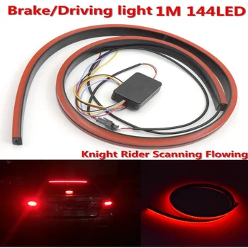 

12V Red Brake LED Strip Light 95cm Car Rear Dynamic Streamer High Position Brake Light LED Warning Lamp